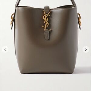 Yves Saint Laurent Khaki Leather Shoulder Bag